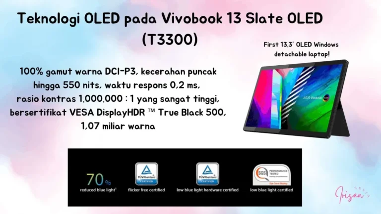 teknologi vivobook 13 slate oled dengan visual dan warna terbaik