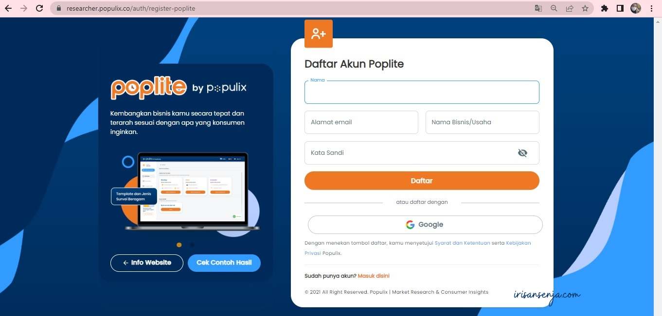 daftar survei online Poplite by Populix